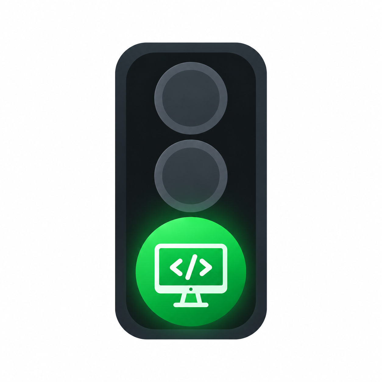Greenlit Software’s glowing green coding traffic light